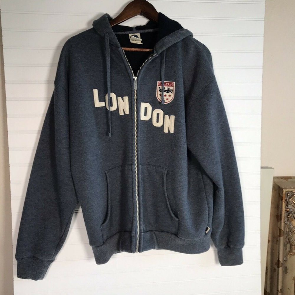 Blue Marlin Heavy Weight London Hoodie Mens Medium
